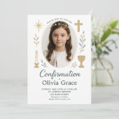 Elegante Uitnodiging voor Eerste Communie (Staand voorkant)