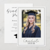 Elegante uitnodiging voor eindexamenfeest (Voorkant / Achterkant)