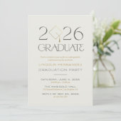 Elegante uitnodiging voor eindexamenfeest klas 202 (Staand voorkant)