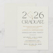 Elegante uitnodiging voor eindexamenfeest klas 202 (Voorkant / Achterkant)