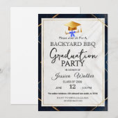 Elegante uitnodiging voor eindexamenfeest met BBQ (Voorkant / Achterkant)