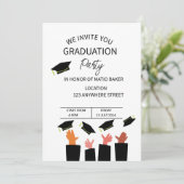 Elegante uitnodiging voor eindexamenfeest van de u (Staand voorkant)