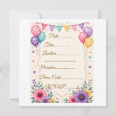 Elegante uitnodiging voor feest Template (Achterkant)