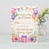 Elegante uitnodiging voor feest Template (Staand voorkant)