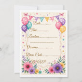 Elegante uitnodiging voor feest Template (Achterkant)