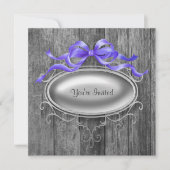 Elegante uitnodiging voor feestje met houten schuu (Voorkant)