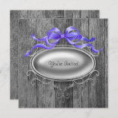 Elegante uitnodiging voor feestje met structuur va (Voorkant / Achterkant)