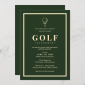 Elegante uitnodiging voor golftoernooi (Voorkant / Achterkant)