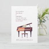 Elegante uitnodiging voor groot piano recital (Staand voorkant)