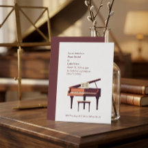 Elegante uitnodiging voor groot piano recital