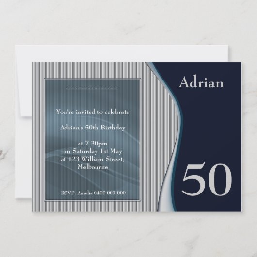 Elegante uitnodiging voor heren (Voorkant)