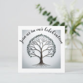 Elegante uitnodiging voor het Levensboomfeest (Staand voorkant)