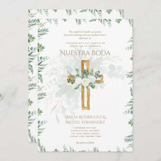 Elegante Uitnodiging Voor Katholieke Trouwfeest Bi