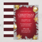 Elegante uitnodiging voor kerstdiner (Voorkant / Achterkant)