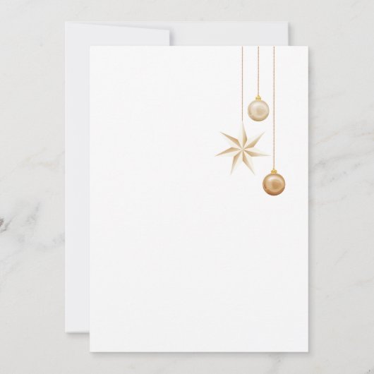 Elegante uitnodiging voor kerstfeest met gouden st (Achterkant)