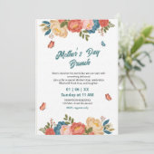 Elegante uitnodiging voor Moederdag brunch met wil (Staand voorkant)
