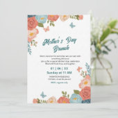 Elegante uitnodiging voor Moederdag brunch met wil (Staand voorkant)