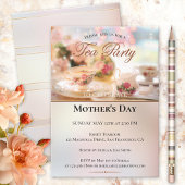 Elegante uitnodiging voor Moederdag theepartij