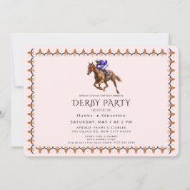 Elegante uitnodiging voor paardenrace tuinfeest