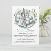 Elegante uitnodiging voor Pasen brunch (Staand voorkant)
