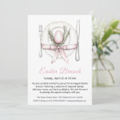 Elegante uitnodiging voor Pasen brunch (Staand voorkant)