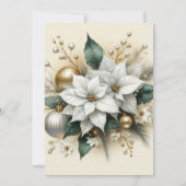 Elegante uitnodiging voor Poinsettia Holiday Party (Achterkant)