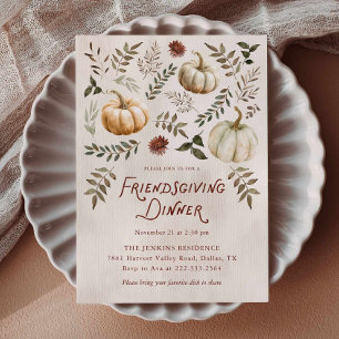 Elegante uitnodiging voor Pumpkin Friendsgiving