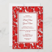 Elegante Uitnodiging voor Rode Harten Trouw (Voorkant)