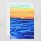 Elegante uitnodiging voor strand bij zonsondergang (Achterkant)