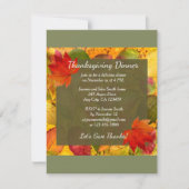 Elegante uitnodiging voor Thanksgiving Day diner (Voorkant)