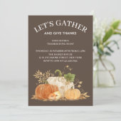 Elegante uitnodiging voor Thanksgiving-diner (Staand voorkant)