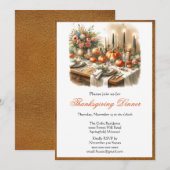 Elegante uitnodiging voor Thanksgiving-diner (Voorkant / Achterkant)
