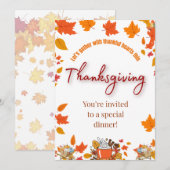 Elegante uitnodiging voor Thanksgiving-diner (Voorkant / Achterkant)