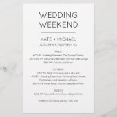 Elegante uitnodiging voor trouwweekendprogramma (Voorkant)