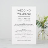Elegante uitnodiging voor trouwweekendprogramma (Staand voorkant)