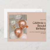 Elegante uitnodiging voor verjaardagsfeest ✨ (Voorkant / Achterkant)