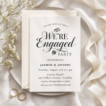 Elegante uitnodiging voor verlovingsfeest