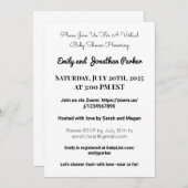 Elegante uitnodiging voor virtueel Baby shower (Voorkant / Achterkant)