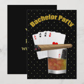 Elegante uitnodiging voor vrijgezellenfeest (Voorkant / Achterkant)