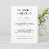 Elegante uitnodiging voor weekend huwelijks itiner (Staand voorkant)