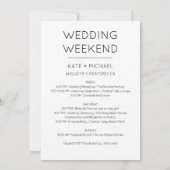 Elegante uitnodiging voor weekend huwelijks itiner (Achterkant)