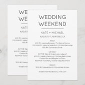 Elegante uitnodiging voor weekend huwelijks itiner (Voorkant / Achterkant)