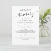 Elegante uitnodiging voor weekend verjaardags itin (Staand voorkant)