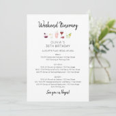 Elegante uitnodiging voor weekend verjaardags itin (Staand voorkant)
