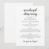 Elegante uitnodiging voor weekend verjaardagsprogr (Voorkant / Achterkant)