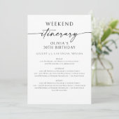 Elegante uitnodiging voor weekend verjaardagsprogr (Staand voorkant)