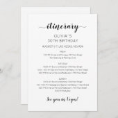 Elegante uitnodiging voor weekend verjaardagsprogr (Voorkant / Achterkant)