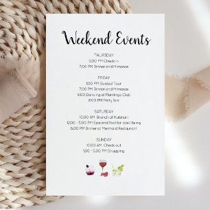 Elegante uitnodiging voor weekendactiviteiten