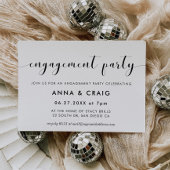 Elegante uitnodiging voor zwart-wit verlovingsfees