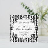 Elegante uitnodiging voor zwarte-tie-formeel diner (Staand voorkant)